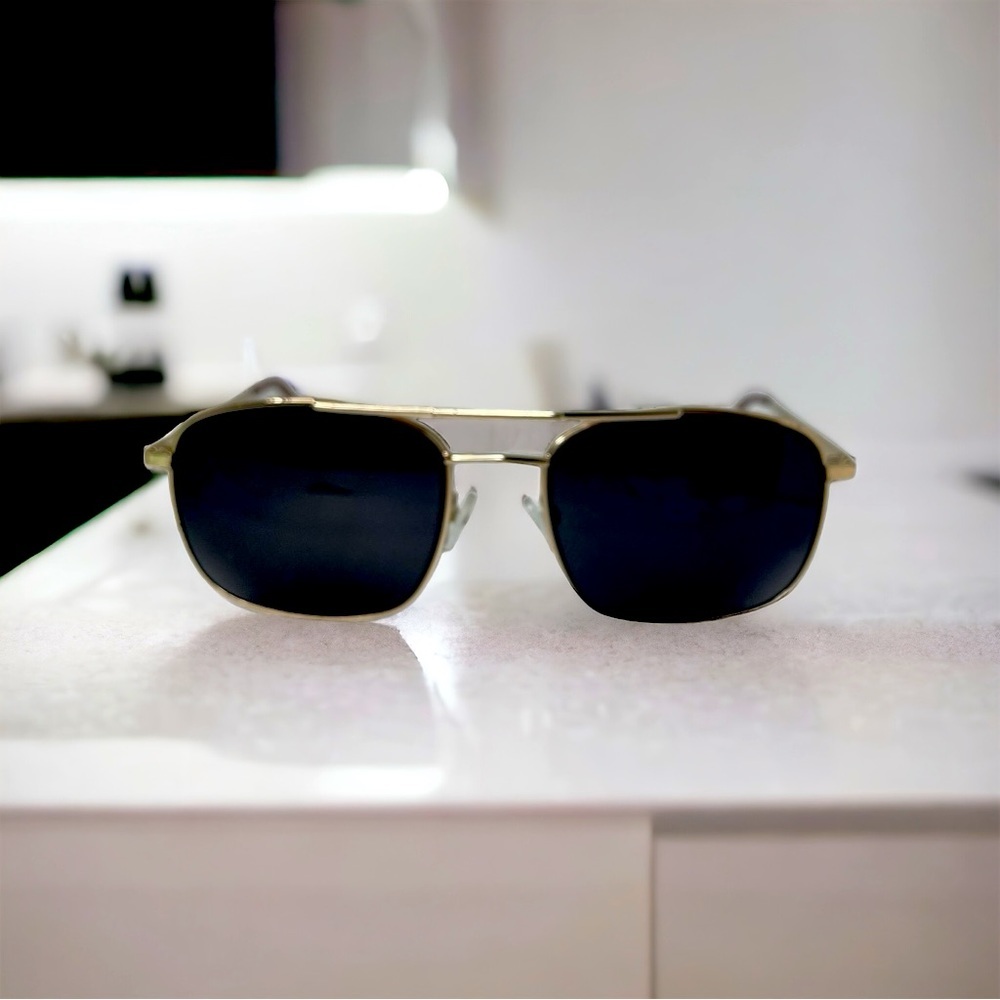 FRAMES ONLY - Horizontal Eyewear H-Port Aviators in Yellow Gold